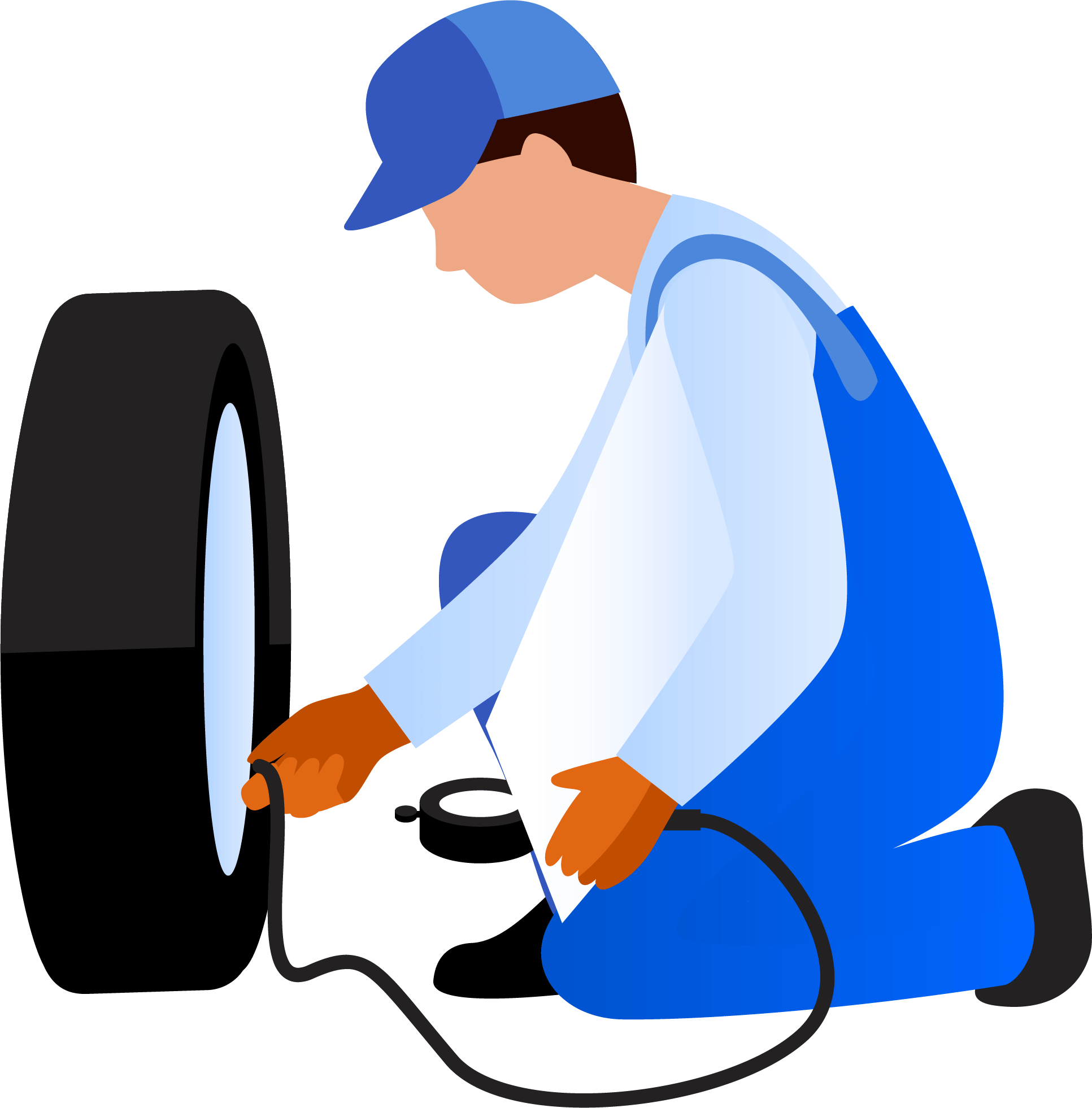 Car Tire Repair Shop Clipart (1933x1962), Png Download