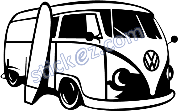 Volkswagen Type 2 Van Car - Dessin Van Volkswagen Simple Clipart (800x800), Png Download