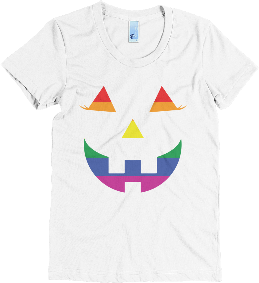 Pumpkin Face Pride T-shirt For Women - Active Shirt Clipart (844x923), Png Download