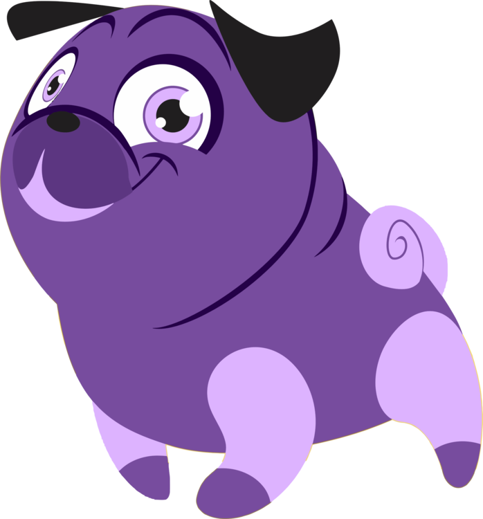 Toy Dog,pug,purple - Purple Dog Cartoon Png Clipart (698x750), Png Download