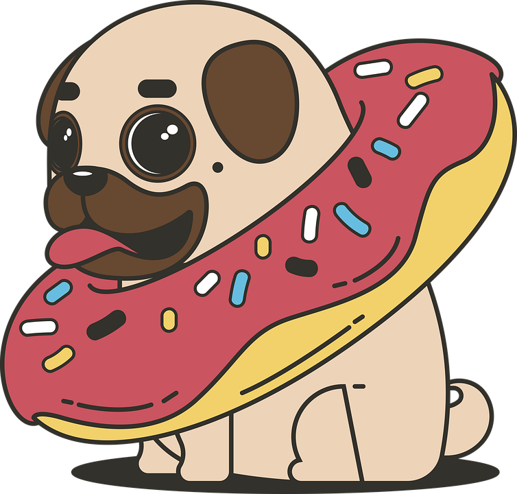 Hot Price Sticker Png Clipart Picture - Dog In A Donut Transparent Png (754x720), Png Download