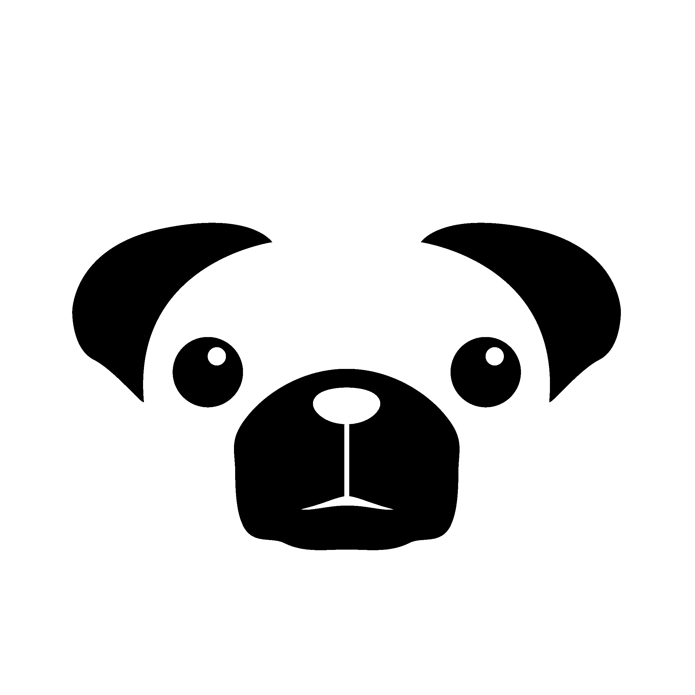 Pug/pugjs Logo Black And White - Discord Icon Pug Clipart (2400x2400), Png Download