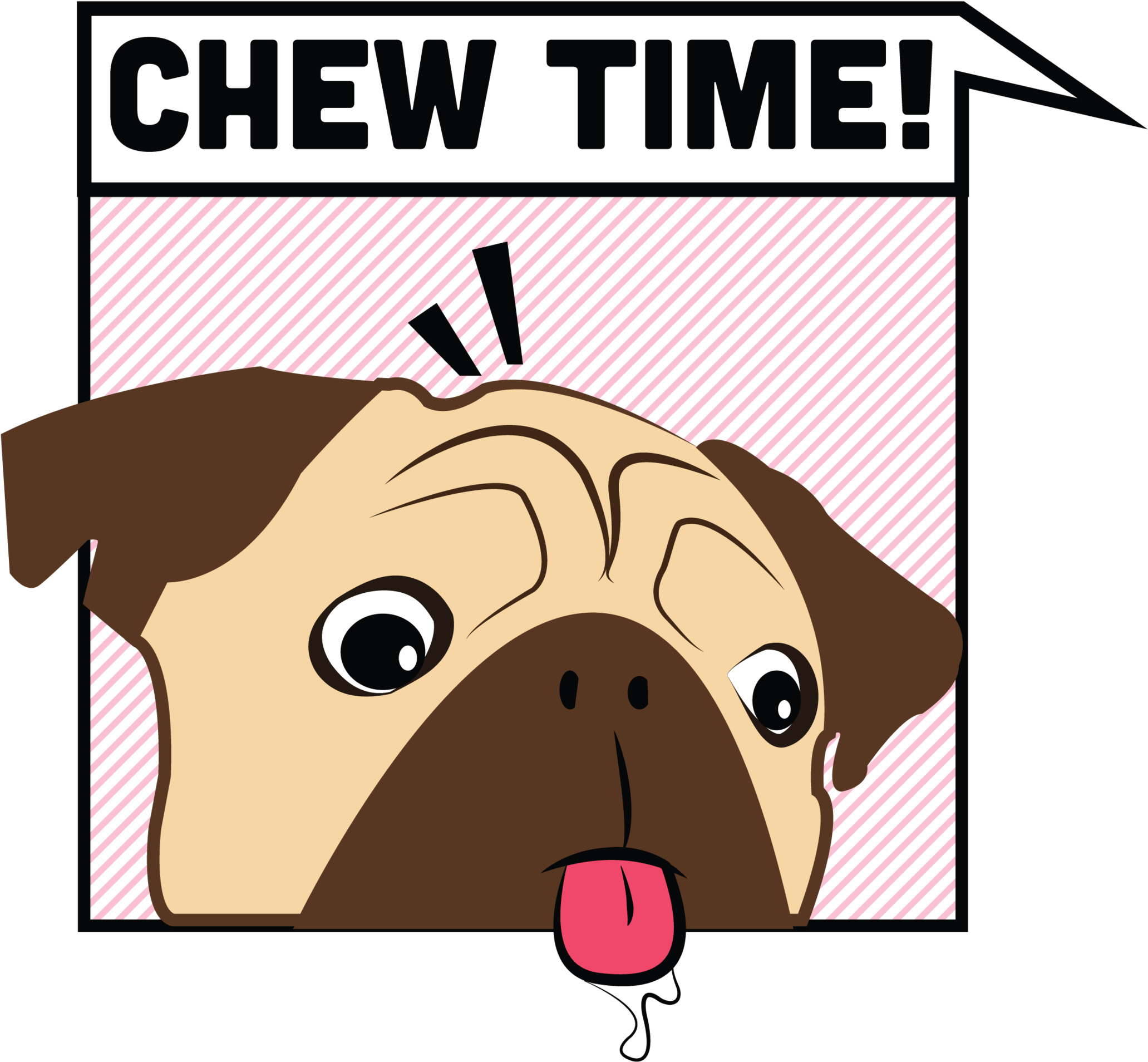 Pawprint Clipart Pug - Chew Time - Png Download (2360x2225), Png Download
