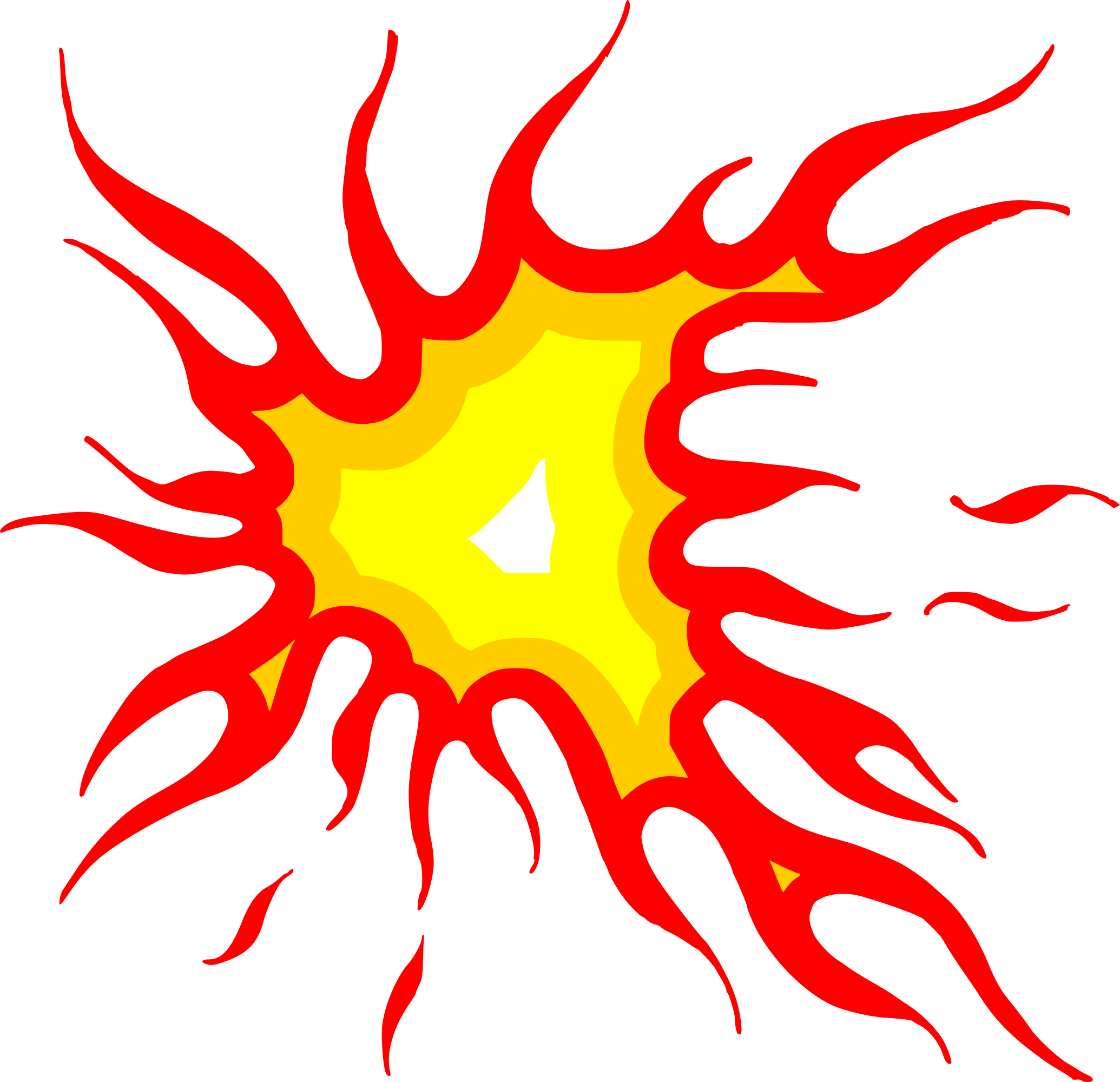6 Cartoon Fire Flame Elements Vector 0 - Vector Cartoon Fire Png Clipart (2070x1999), Png Download