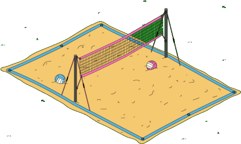 Sand Volleyball Court Clipart - Beach Volleyball Court Drawing - Png Download (849x526), Png Download