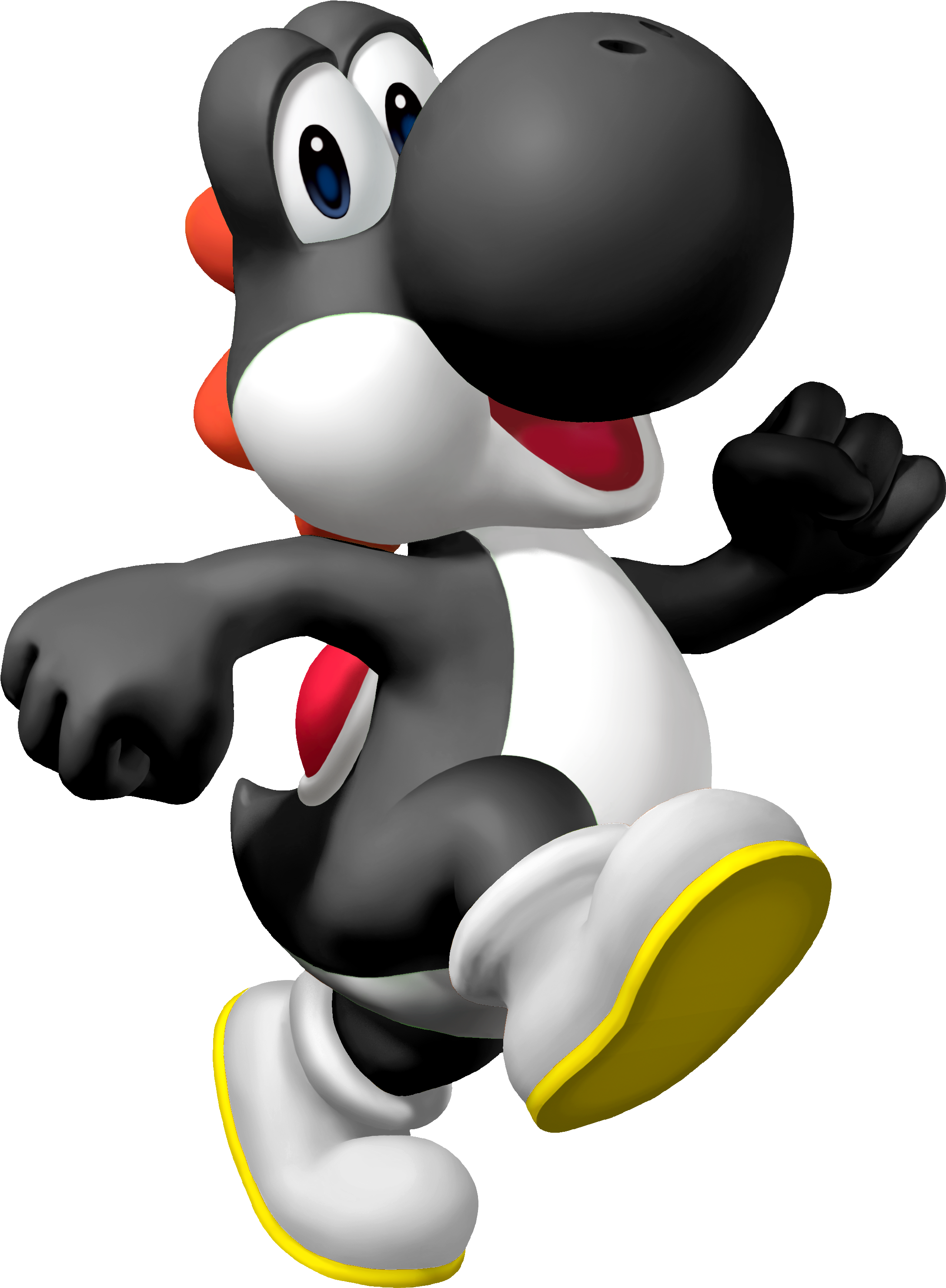 Super Mario Black Yoshi Clipart (2318x3075), Png Download