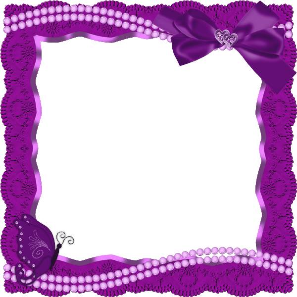 Butterfly Violet Border Design Clipart (600x600), Png Download