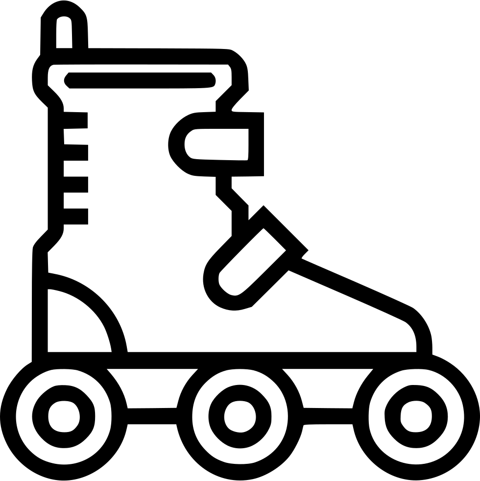 Roller Skates - Skates Clipart Black And White Outline - Png Download (980x982), Png Download