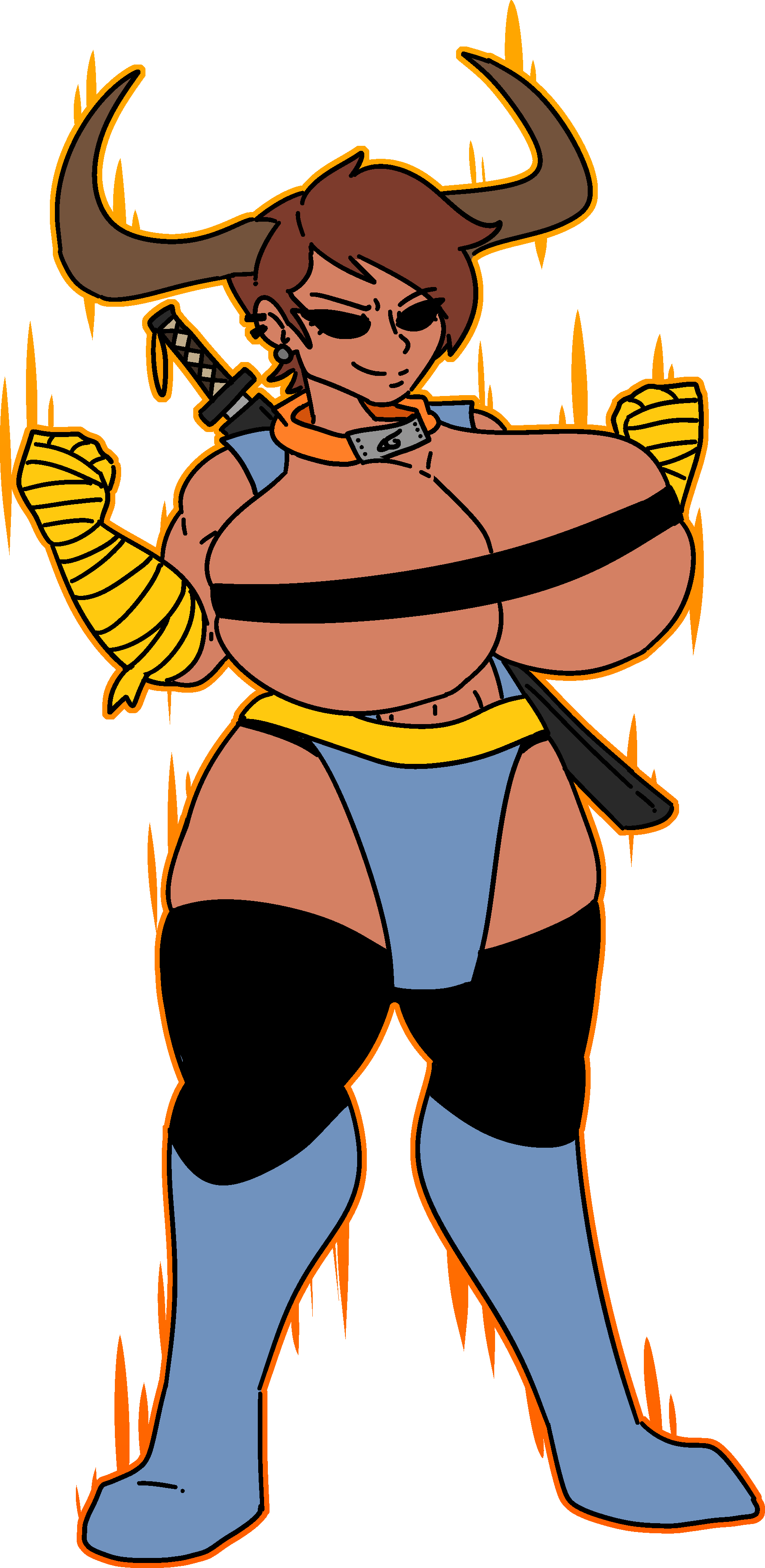 Ninja Girl - Cartoon Clipart (1825x3742), Png Download