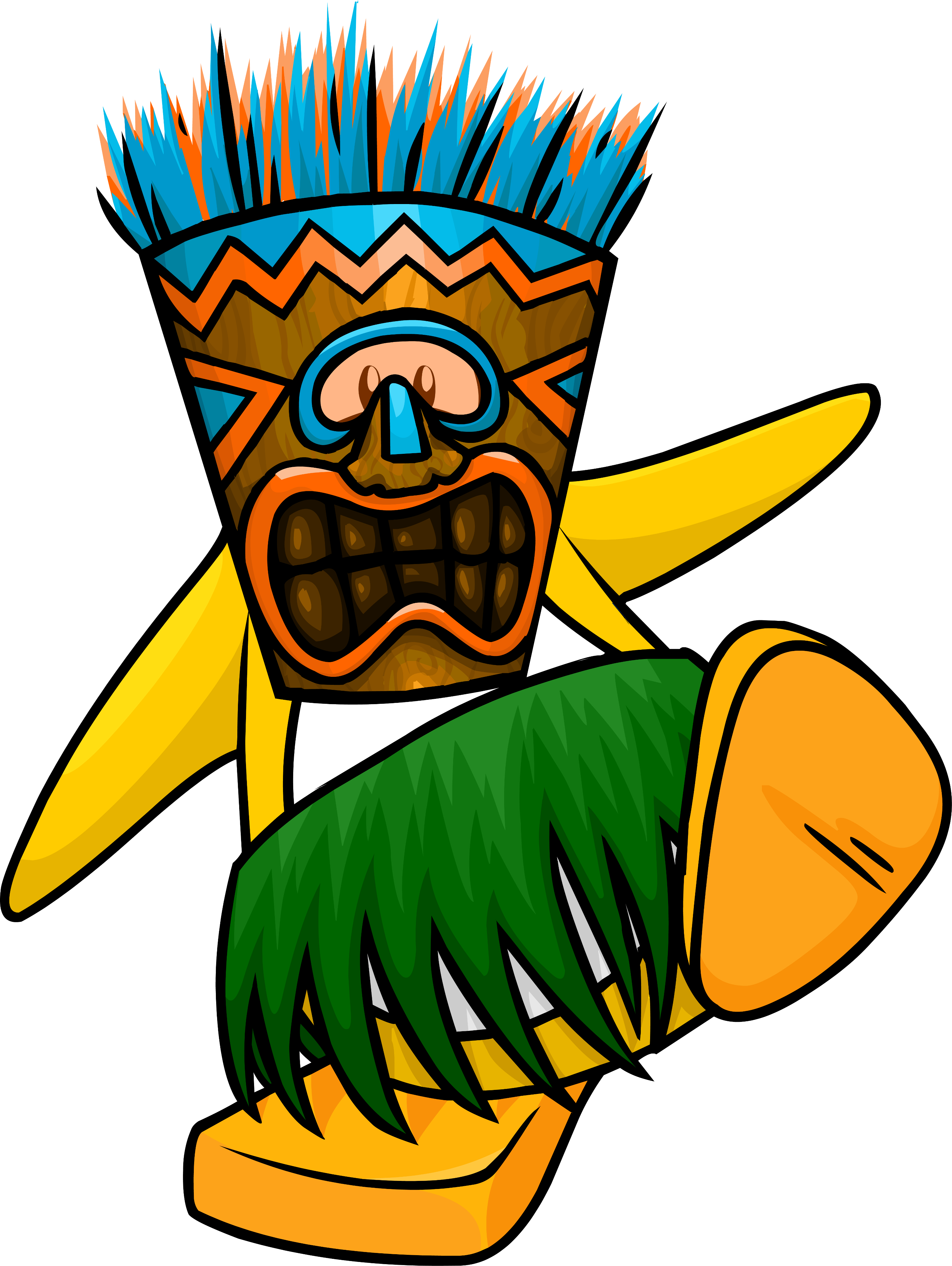Club Penguin Wiki - Tiki Mask Png Transparent Clipart (3065x4076), Png Download