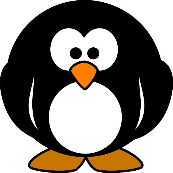 Transparent Plain Clipart - Round Cartoon Penguin - Png Download (594x595), Png Download