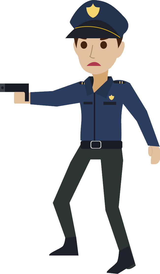 Policeman Png - Police Officer With Gun Cartoon Clipart (650x1112), Png Download