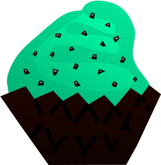 Mint Chocolate Chip Cupcake Clip Art - Mint Chocolate Ice Cream Graphic - Png Download (698x682), Png Download