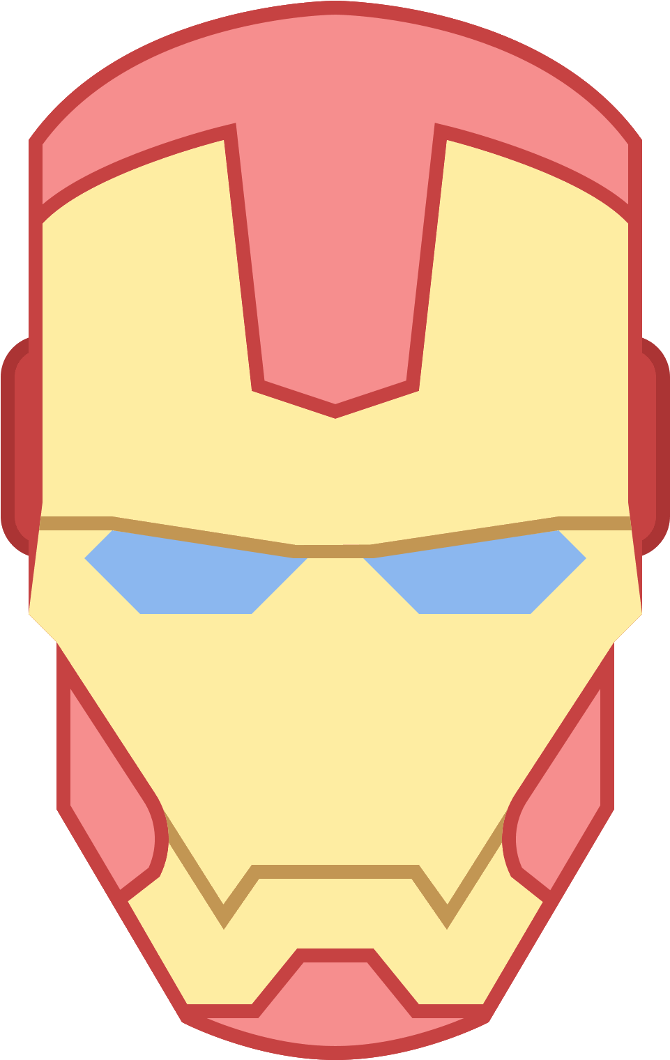 Masks Clipart Ironman - Iron Man Face Clipart - Png Download (1600x1600), Png Download