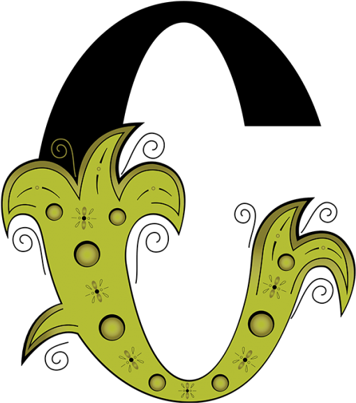 Fancy Letter A Png - Design Fancy O Letter Clipart (595x595), Png Download