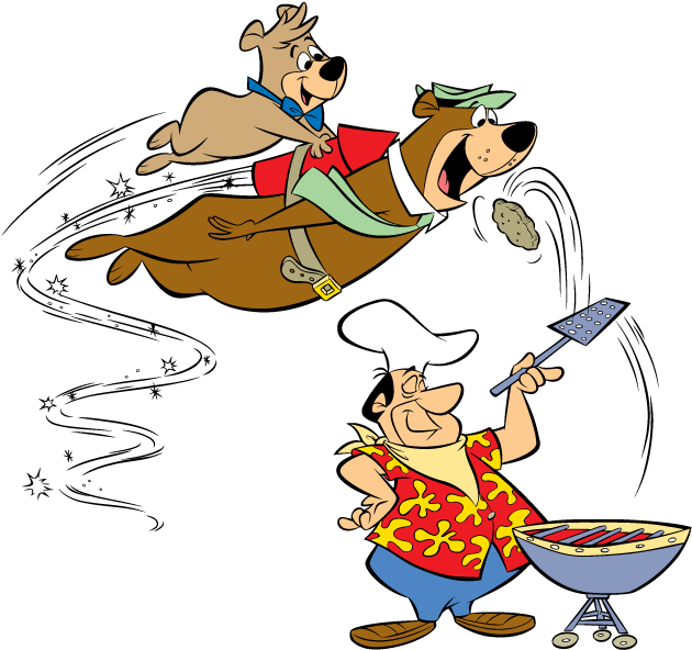 Football Punt Clipart Picture Black And White Stock - Yogi Bear Cook - Png Download (700x673), Png Download