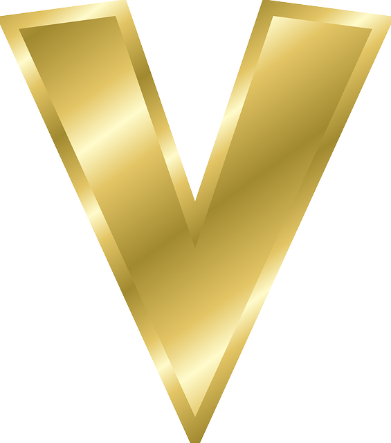 Logo Illustration Png - Gold Letter V Png Clipart (565x640), Png Download