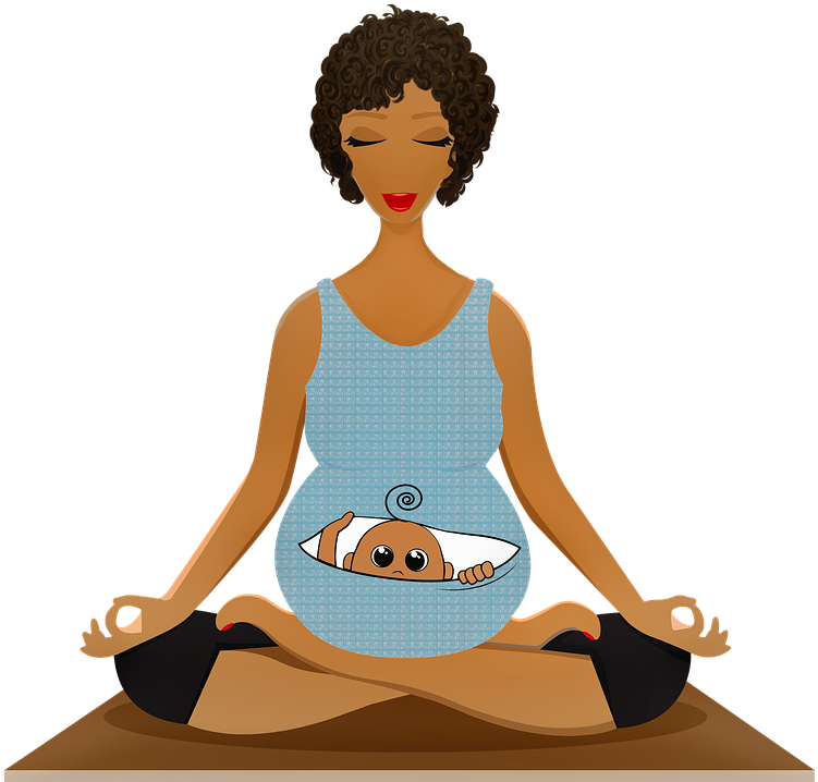 Pregnant Woman Yoga Twins Peek A - Pregnant Lady Clipart (789x720), Png Download