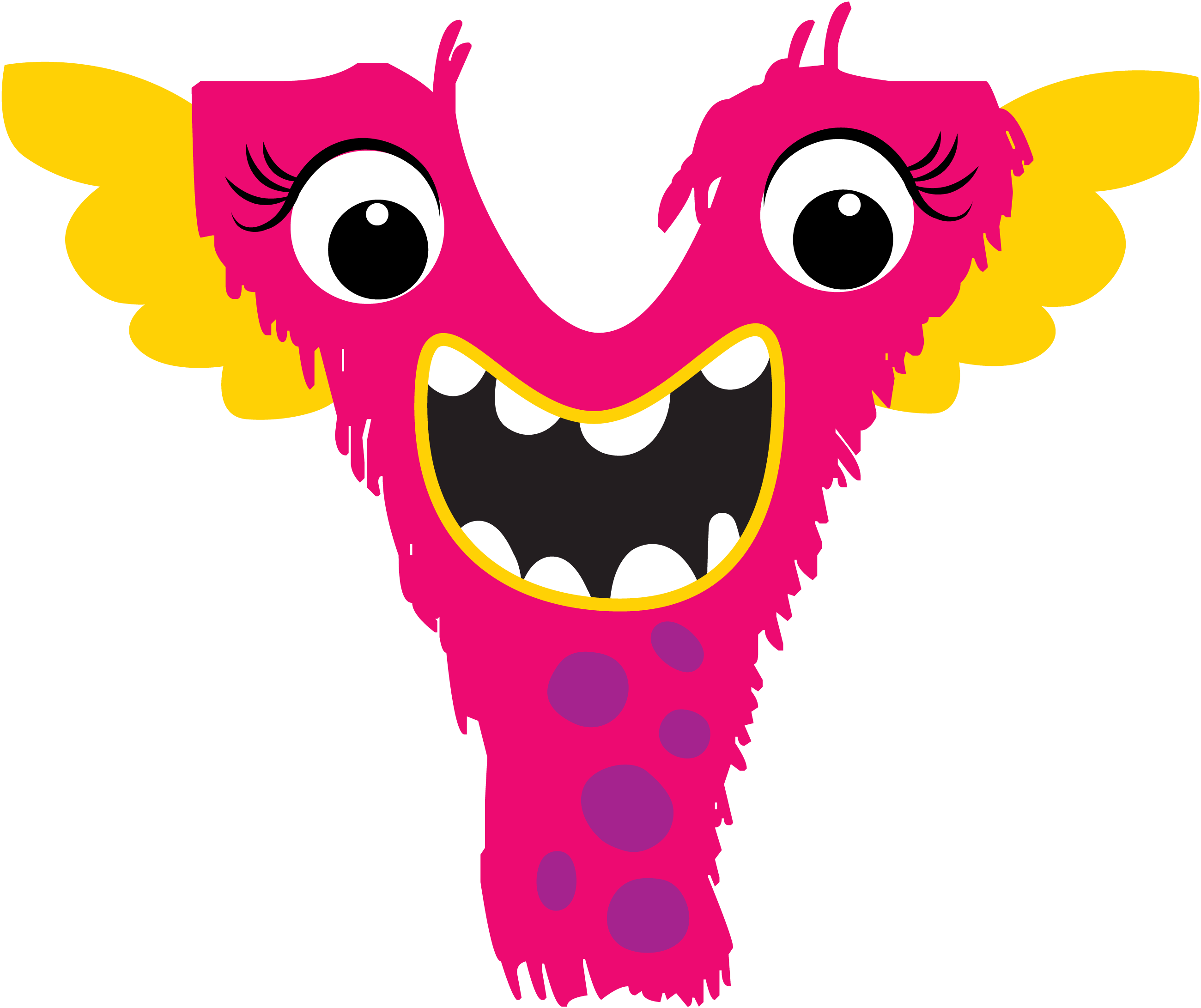 Canvases Girl Monster Alphabet Png Clipart (2600x2182), Png Download