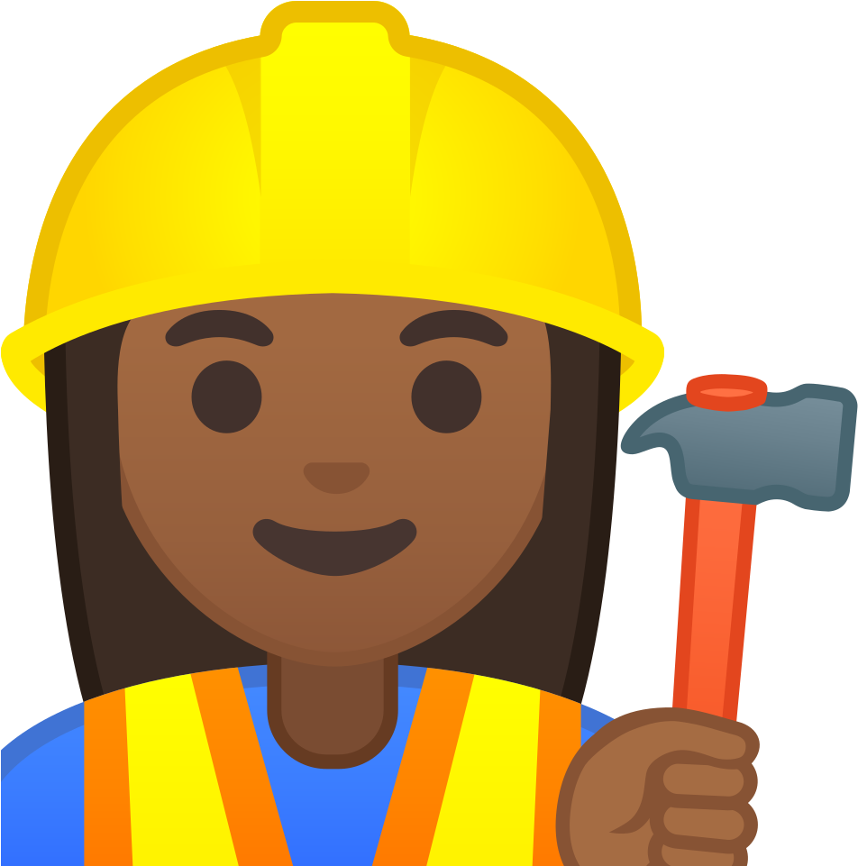 Woman Construction Worker Medium Dark Skin Tone Icon - Emoji Construction Worker Clipart (1024x1024), Png Download