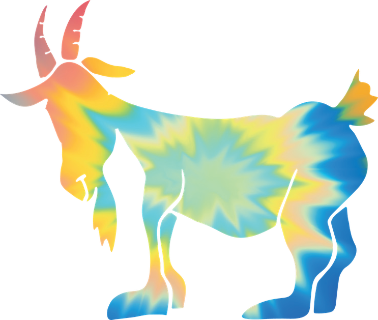 Goat Usa Stickers Tye Dye Clipart (743x629), Png Download
