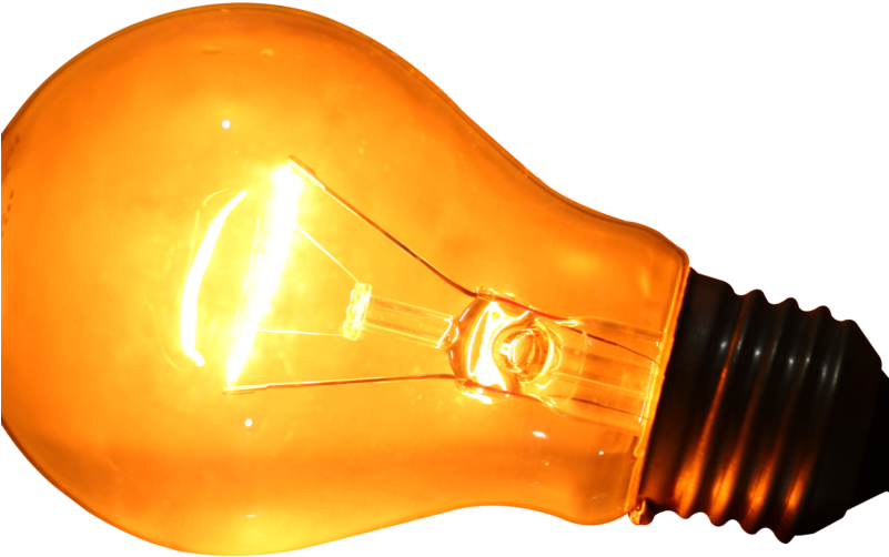 Glow Clipart Buld - Glowing Light Bulb Png Transparent Png (801x502), Png Download