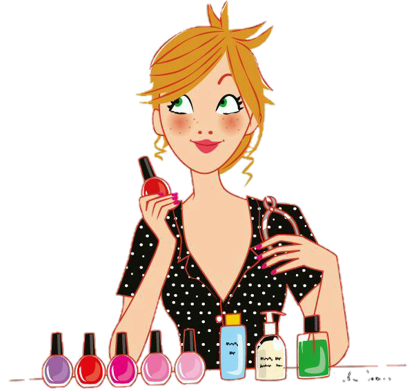 Illustration Girl Nails Clipart (600x564), Png Download