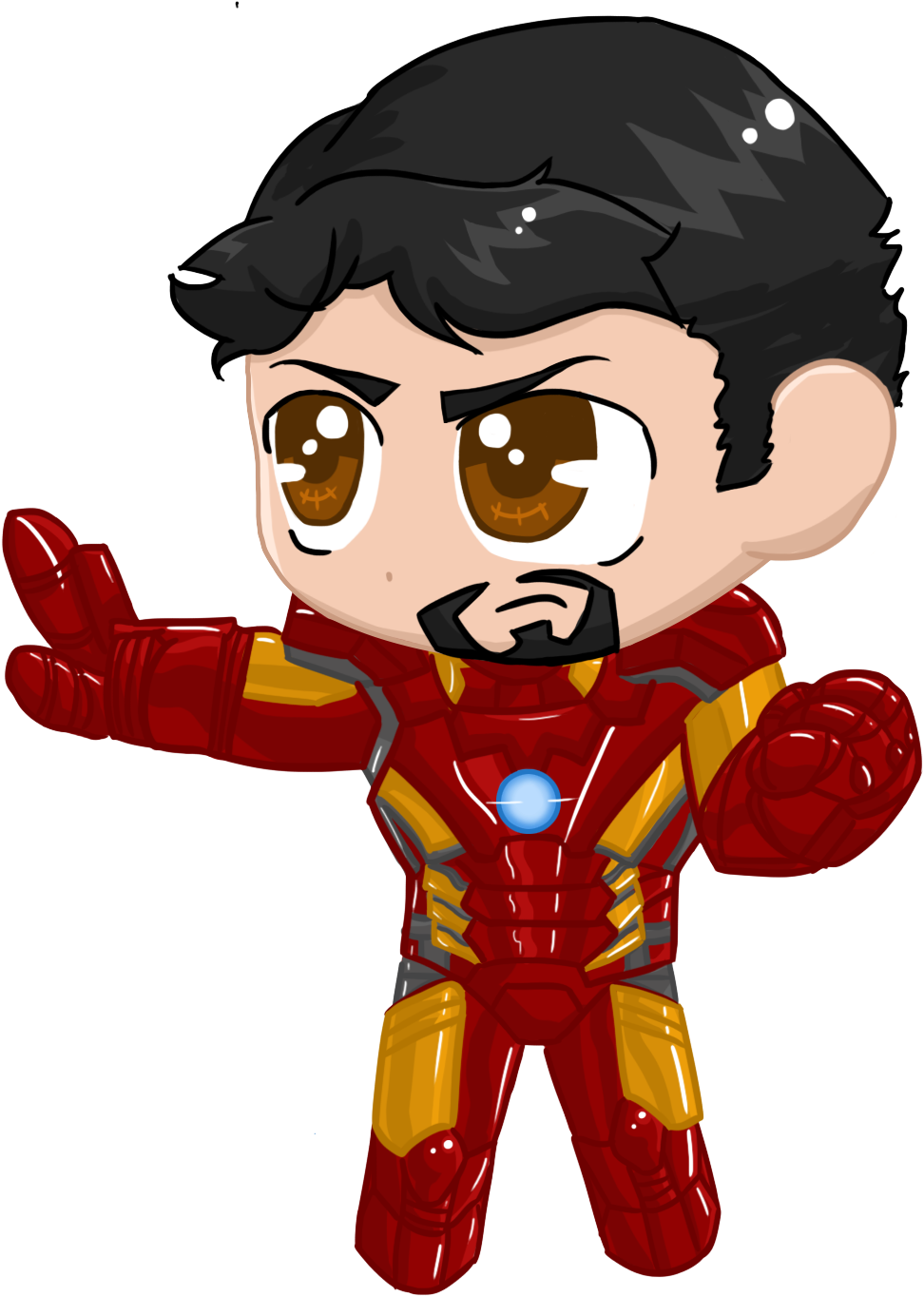 Transparent Iron Man Clipart - Iron Man Chibi Png (972x1363), Png Download