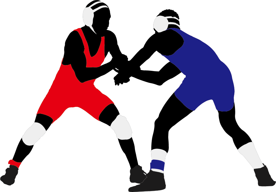 Transparent Wrestlers Clipart - Transparent Wrestling Silhouette - Png Download (908x632), Png Download