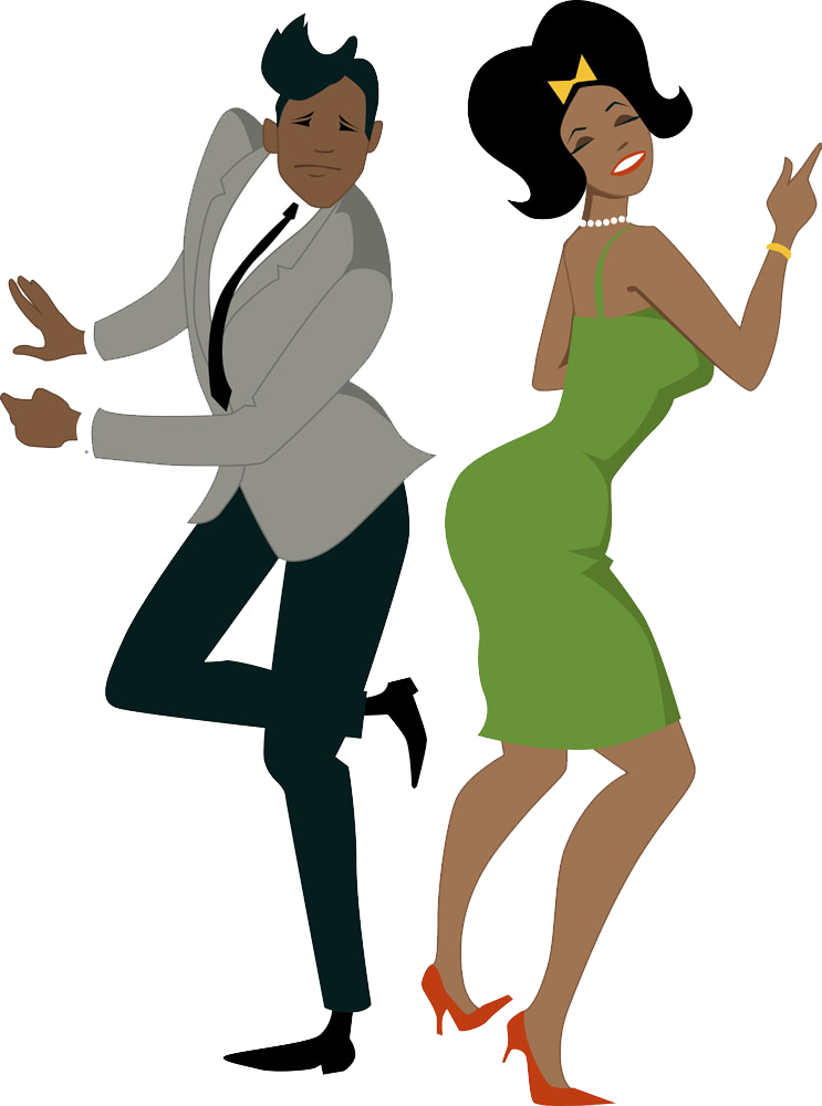 1960s 1950s Dance Twist - African American Couple Dancing Clipart - Png Download (743x1000), Png Download