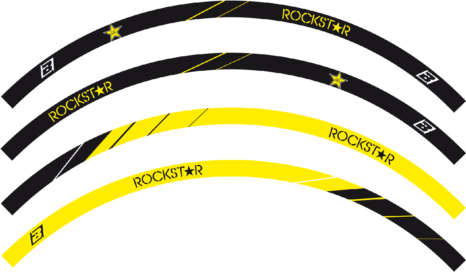 Rim Stickers Rockstar - Adhesivo De Llanta Rockstar Clipart (1634x952), Png Download