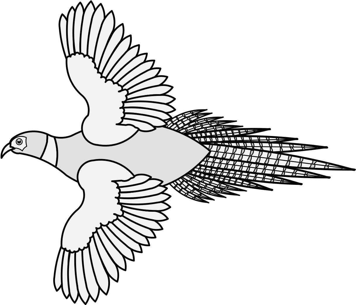 Pheasant Heraldic Clipart (1237x1049), Png Download