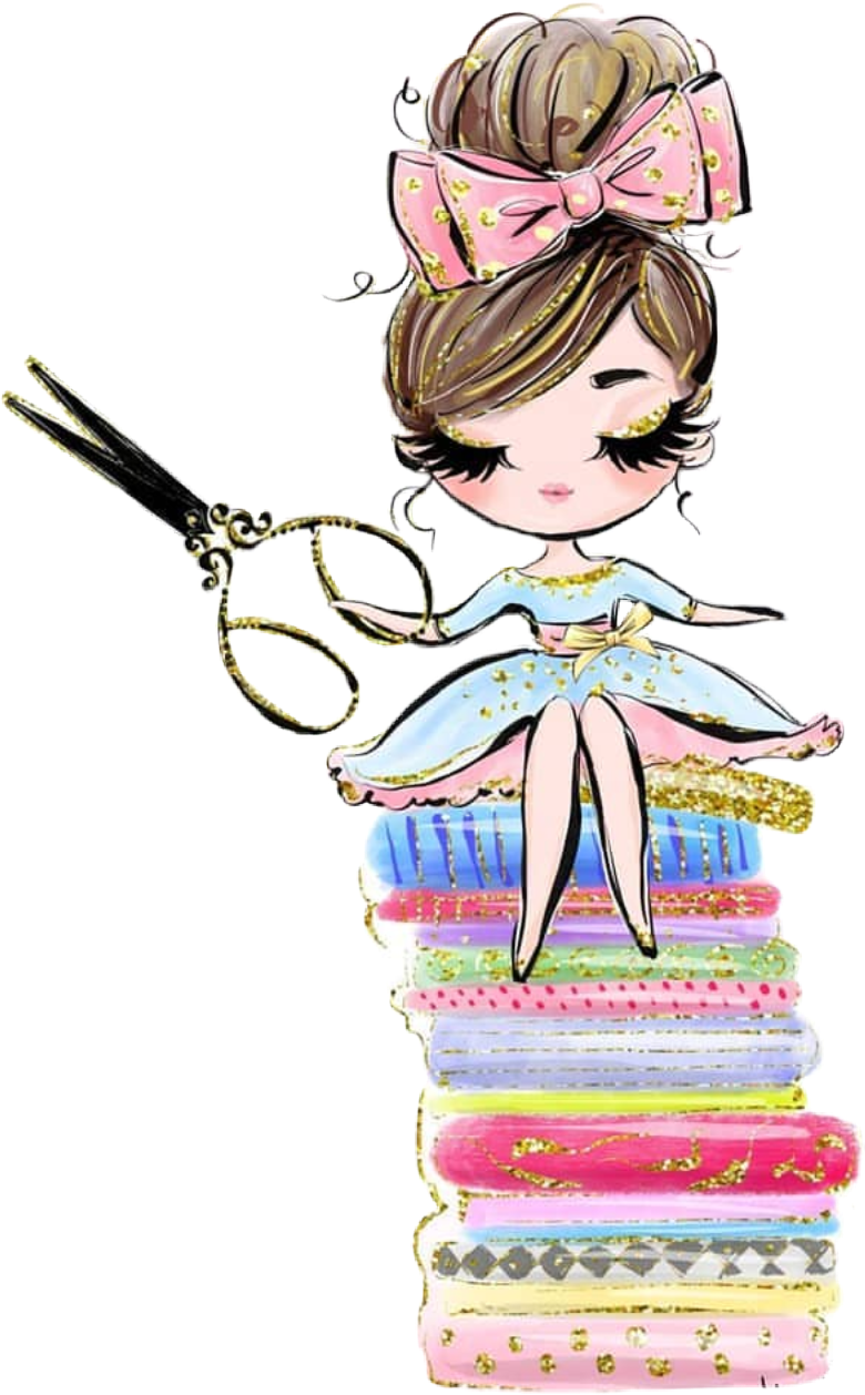 #watercolor #girl #fabric #seamstress #sewing #quilting - Karamfila Sewing Clipart (780x1258), Png Download