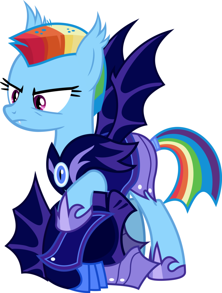 Alternate Hairstyle, Alternate Timeline, Armor, Artist - Nightmare Moon Rainbow Dash Clipart (776x1024), Png Download
