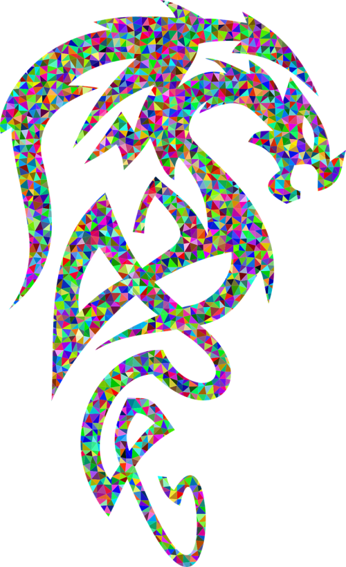 Tribal Drake Dragon - Mythical Drakes And Dragons Clipart (500x820), Png Download