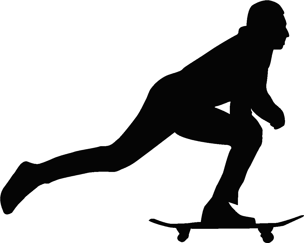 Sticker Figure Skater - Skateboard Silhouette Transparent Clipart (1200x1200), Png Download
