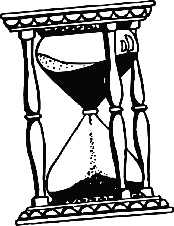 Line Art,area,monochrome Photography - Hourglass Clipart - Png Download (577x750), Png Download