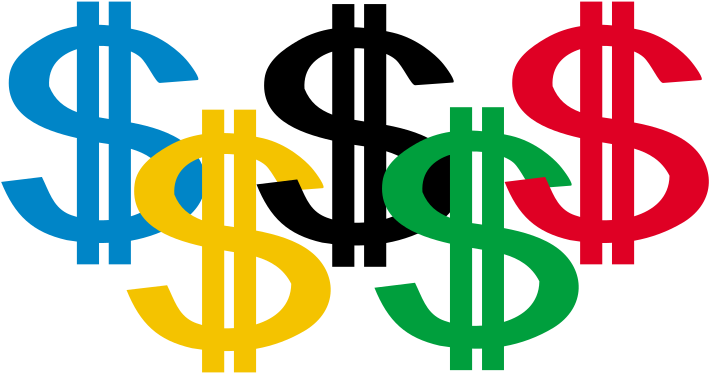 Pics Of Dollar Signs - Money And The Olympics Clipart (800x464), Png Download