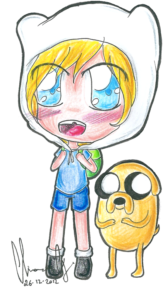 Chibi Finn And Jake - Cartoon Clipart (709x1127), Png Download