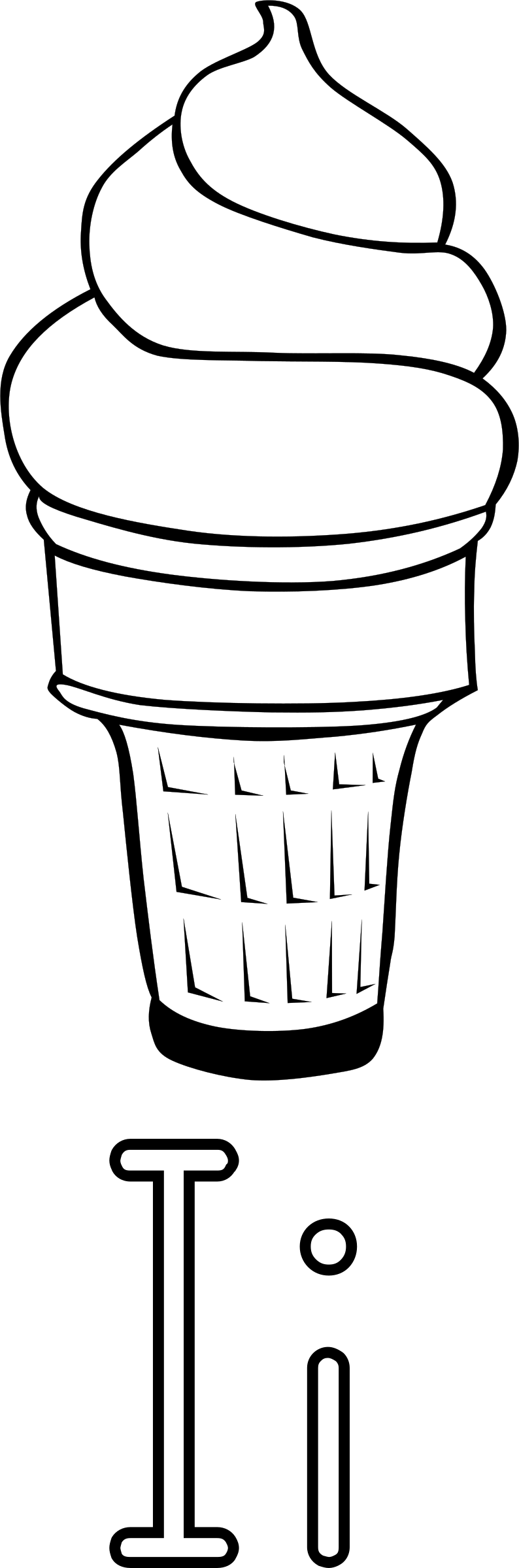 Letter I For Big - Vanilla Ice Cream Clipart - Png Download (794x2400), Png Download