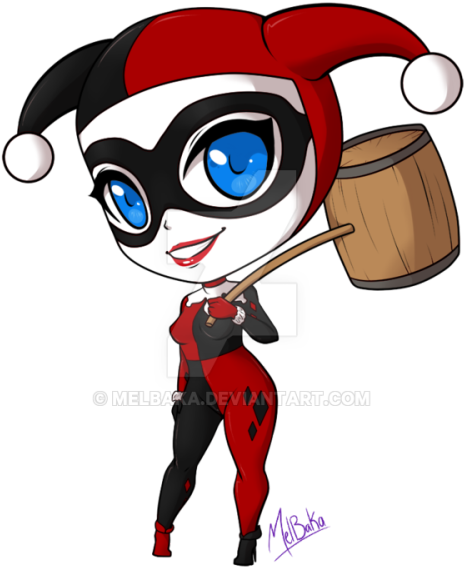 Cat Woman Clipart Picture Royalty Free Download Image - Harley Quinn Cartoon Chibi - Png Download (500x633), Png Download