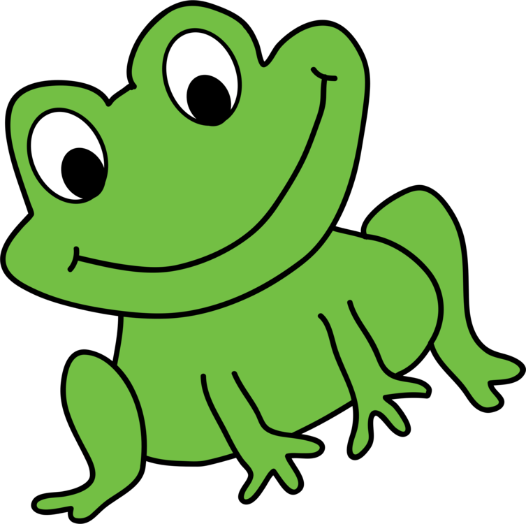 Line Art,plant,grass - Clipart Frog - Png Download (753x750), Png Download