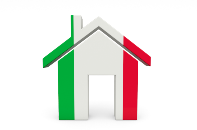 House With Italy Flag Clipart (640x480), Png Download
