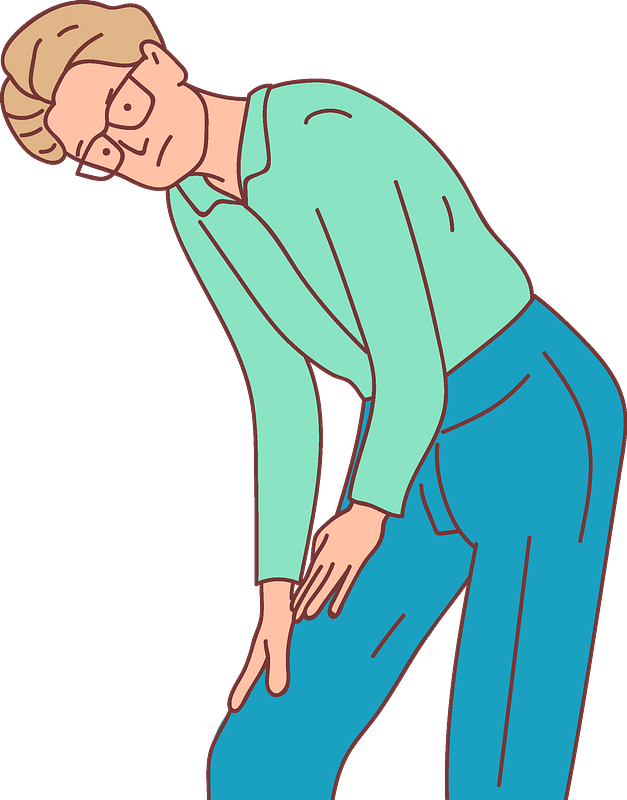 Man With Leg Pain Clipart - Png Download (627x800), Png Download