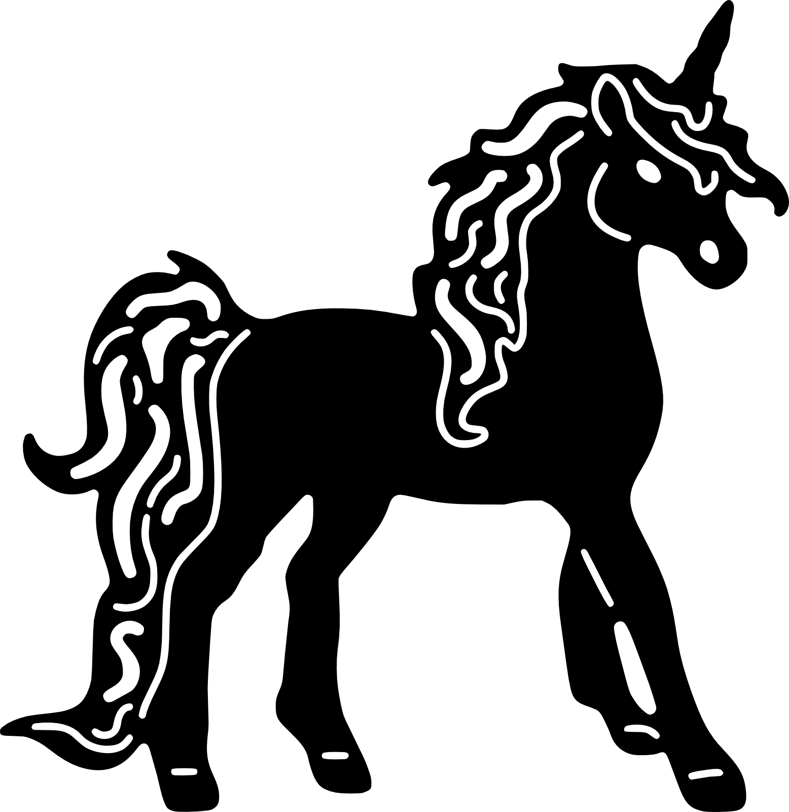 Unicorn Die Cut Cutter Clipart (1556x1600), Png Download