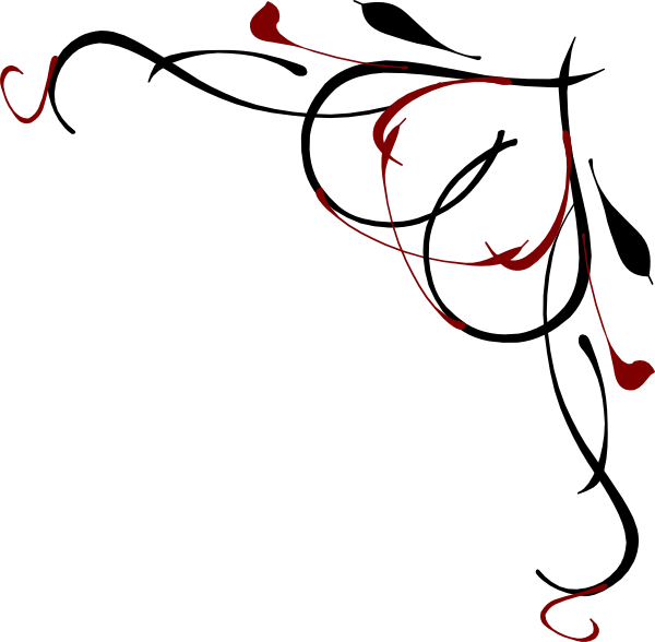 Heart Vine Corner Red And Black Hi Topright - Heart Clipart Vine - Png Download (600x588), Png Download