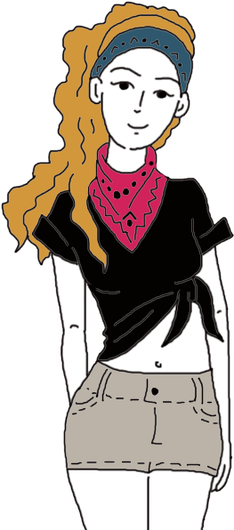 Bandana - Draw A Bandana On Neck Clipart (600x600), Png Download