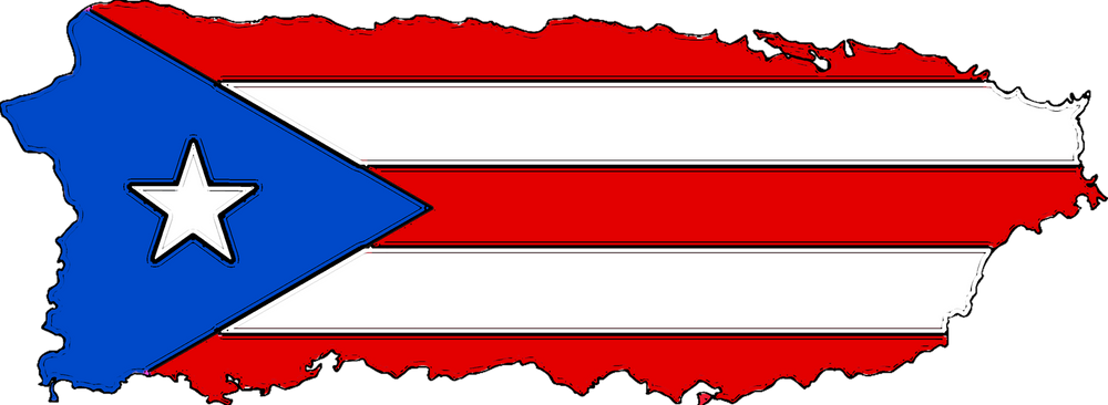 Puerto Rico Map Flag Clipart (1000x366), Png Download