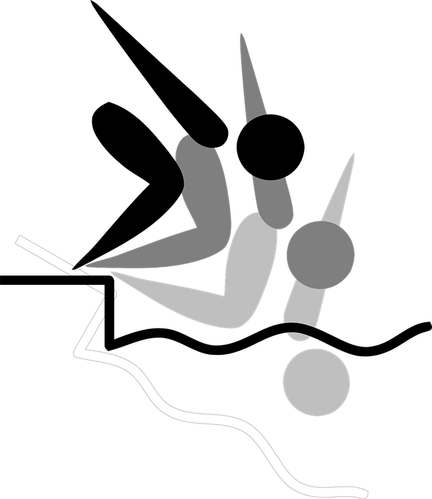 Diving Pool Swimming - Human Swimming Clipart (623x720), Png Download