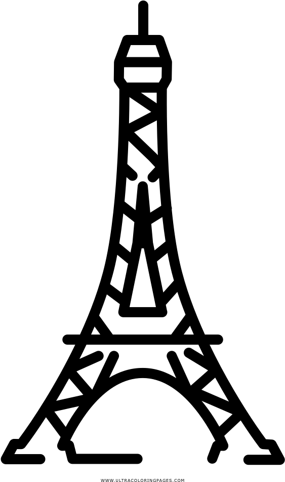 Eiffel Tower Coloring Page - Eiffel Tower Icon Transparent Clipart (1000x1000), Png Download